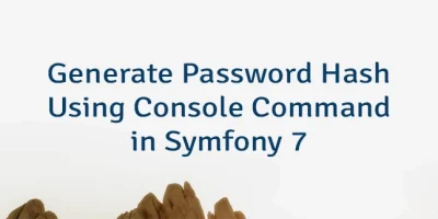 Generate Password Hash Using Console Command in Symfony 7