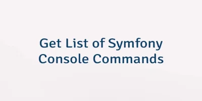 Get List of Symfony Console Commands