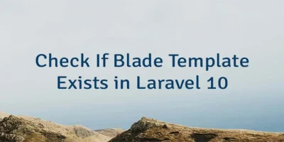 Check If Blade Template Exists in Laravel 10