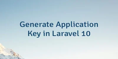 Generate Application Key in Laravel 10