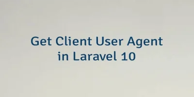 Get Client User Agent in Laravel 10