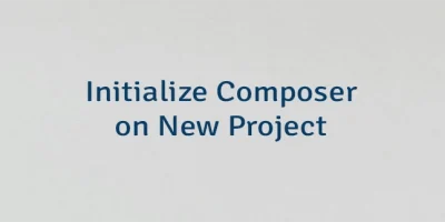 Initialize Composer on New Project