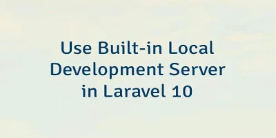 Use Built-in Local Development Server in Laravel 10