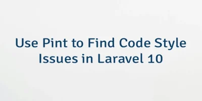 Use Pint to Find Code Style Issues in Laravel 10