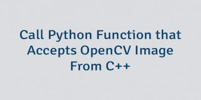 Call Python Function that Accepts OpenCV Image From C++