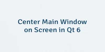 Center Main Window on Screen in Qt 6