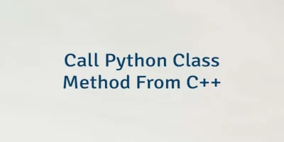 Call Python Class Method From C++