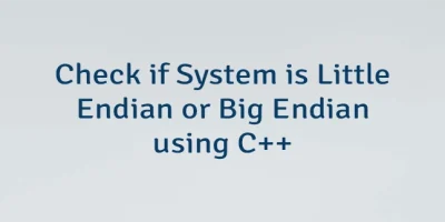 Check if System is Little Endian or Big Endian using C++