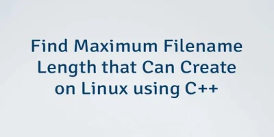 Find Maximum Filename Length that Can Create on Linux using C++