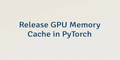 Release GPU Memory Cache in PyTorch