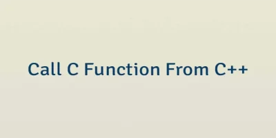 Call C Function From C++