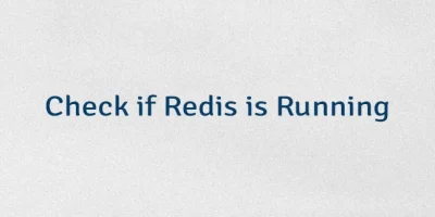 Check if Redis is Running