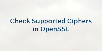Check Supported Ciphers in OpenSSL