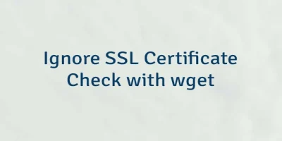 Ignore SSL Certificate Check with wget