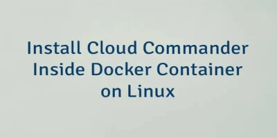 Install Cloud Commander Inside Docker Container on Linux