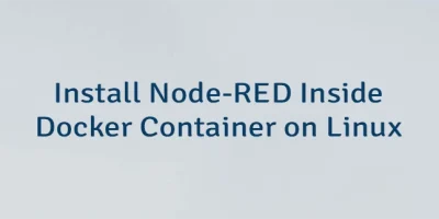 Install Node-RED Inside Docker Container on Linux