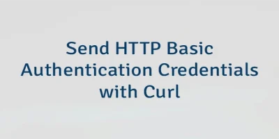 Send HTTP Basic Authentication Credentials with Curl