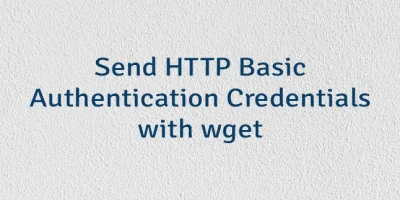 Send HTTP Basic Authentication Credentials with wget