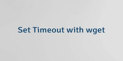 Set Timeout with wget