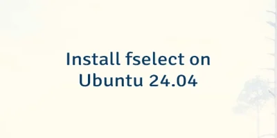 Install fselect on Ubuntu 24.04