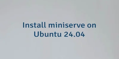 Install miniserve on Ubuntu 24.04