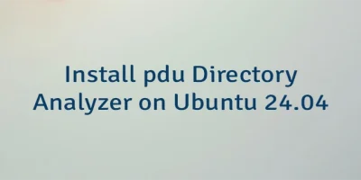 Install pdu Directory Analyzer on Ubuntu 24.04