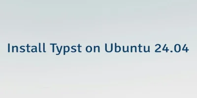 Install Typst on Ubuntu 24.04