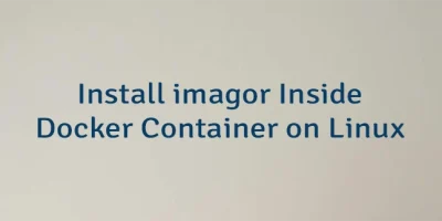 Install imagor Inside Docker Container on Linux