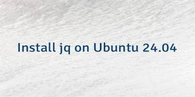 Install jq on Ubuntu 24.04