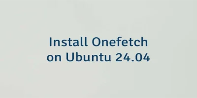 Install Onefetch on Ubuntu 24.04