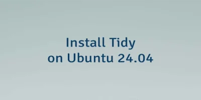 Install Tidy on Ubuntu 24.04