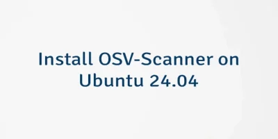 Install OSV-Scanner on Ubuntu 24.04