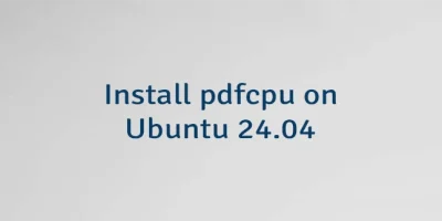 Install pdfcpu on Ubuntu 24.04