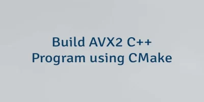 Build AVX2 C++ Program using CMake