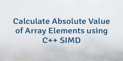 Calculate Absolute Value of Array Elements using C++ SIMD