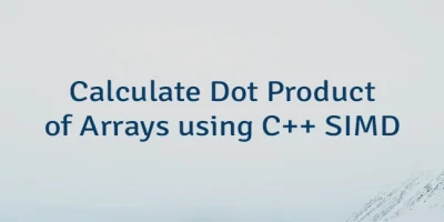 Calculate Dot Product of Arrays using C++ SIMD