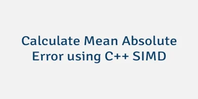 Calculate Mean Absolute Error using C++ SIMD