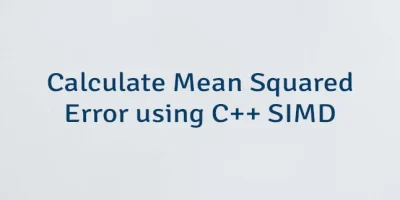 Calculate Mean Squared Error using C++ SIMD