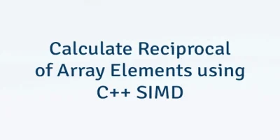 Calculate Reciprocal of Array Elements using C++ SIMD