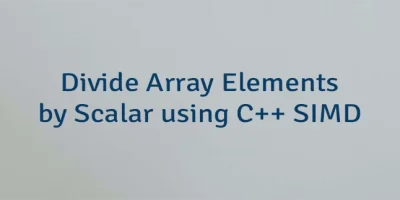 Divide Array Elements by Scalar using C++ SIMD
