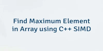 Find Maximum Element in Array using C++ SIMD
