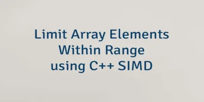 Limit Array Elements Within Range using C++ SIMD