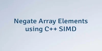 Negate Array Elements using C++ SIMD