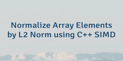 Normalize Array Elements by L2 Norm using C++ SIMD