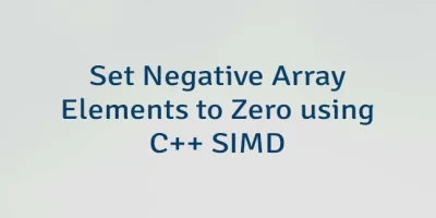 Set Negative Array Elements to Zero using C++ SIMD