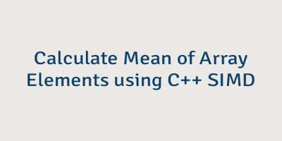 Calculate Mean of Array Elements using C++ SIMD