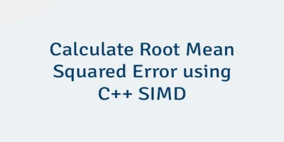 Calculate Root Mean Squared Error using C++ SIMD