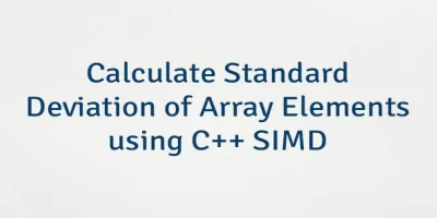 Calculate Standard Deviation of Array Elements using C++ SIMD