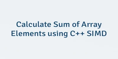 Calculate Sum of Array Elements using C++ SIMD