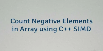 Count Negative Elements in Array using C++ SIMD